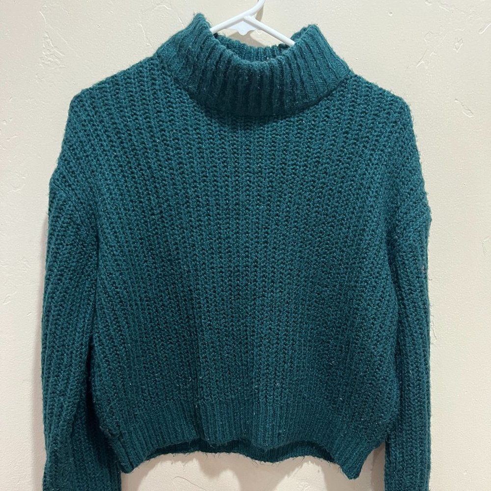 Knit teal sweater